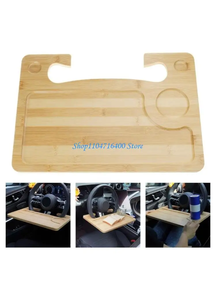 

y1gd Waterproof Bamboos Steering Wheel Organizers Convertible To Mobile Office Desk