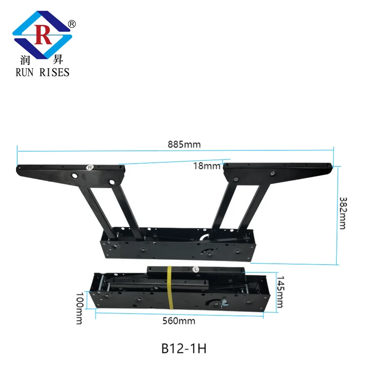 

B12-1H Smart Dual-Action Gas-Cushion Lift Space-Saving Furniture Hardware For Adjustable Dining Tea Table New-Gen AccessoryATV&U