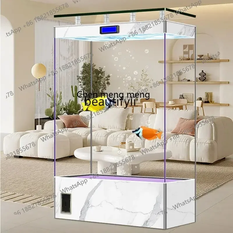 

F181 Элитный аквариум для гостиной, супербелый, с новой перегородкой, для ленивой смены воды, экологический, в форме глобуса