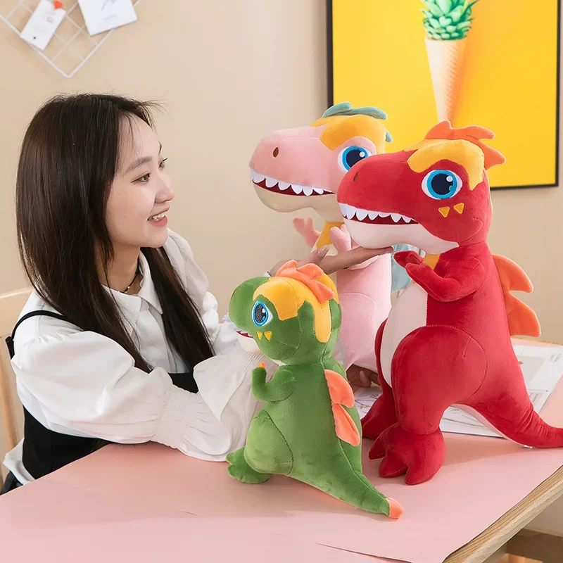 Kawaii Cartoon Dinosaurus Knuffels Kussen Hobby 'S Enorme Tyrannosaurus Rex Pluche Poppen Knuffels Voor Kinderen Jongens Speelgoed Geschenken