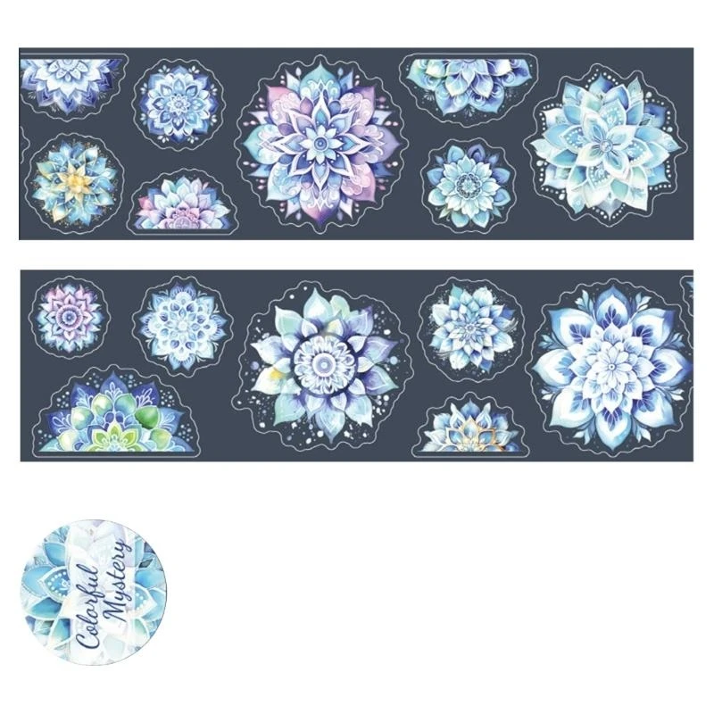 1 롤 플라워 스티커, 애완 동물 접착 성 꽃 미학 스티커 방수 장식 스크랩북 저널 카드