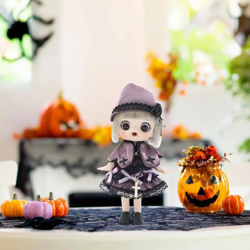 Jointed Doll Halloween Flexible Ball Jointed Girl Doll Toys Move Joints Action Figures Full Doll Set with Clothes for Kids Girls