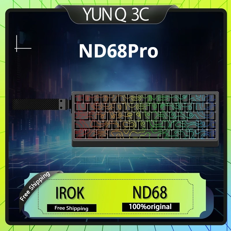 

IROK ND68 Wired Magnetic Switch Mechanical KeyboardHall-Effect Switch 8000Hz RT0.001mm Gaming Keyboard for PC Gaming