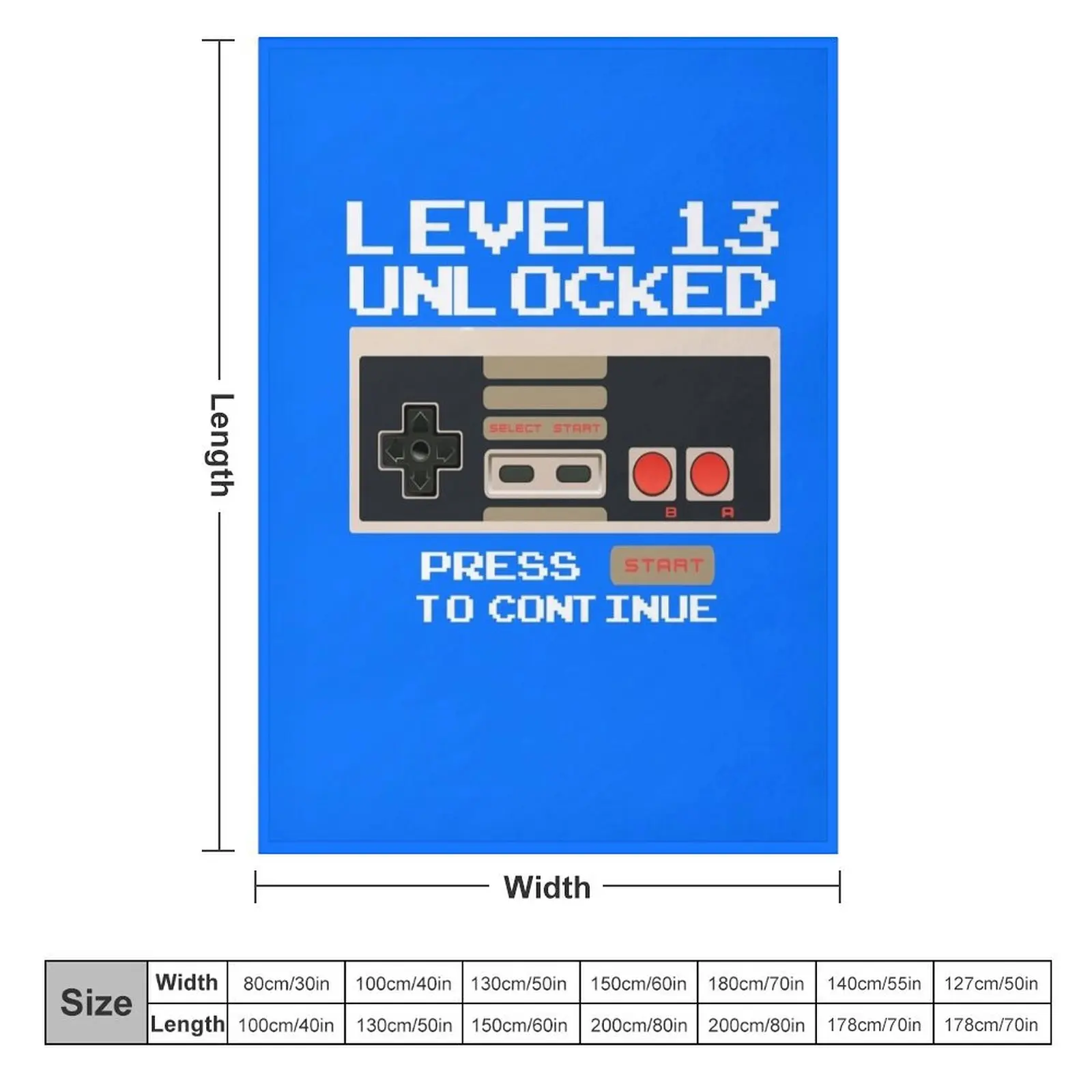 Level 13 Unlocked Funny 13th Birthday Gift for Video Gamers Throw Blanket Beautifuls Luxury Throw Blankets