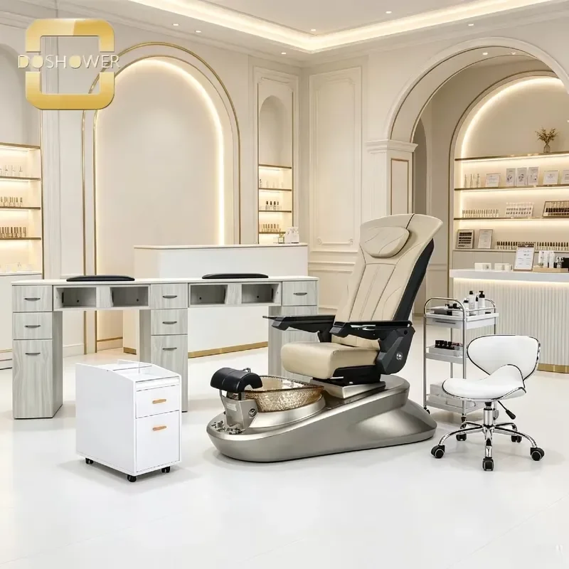 Ergonomic Foot Massage Pedicure Chair with Large Crystal Basin and Massage System for Management Spa Use
