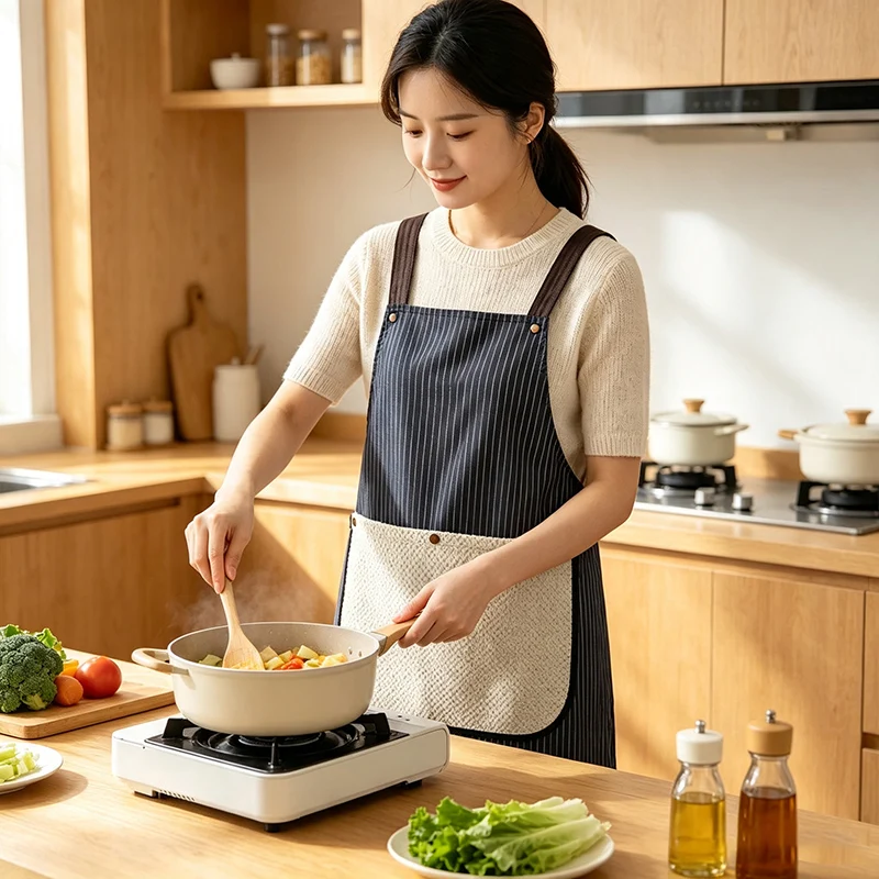 NOW ENJOY 3 Color To Choose Waterproof Kitchen Apron with 1 Removable Towel Pockets Chef Apron Comfortable Easy To Clean