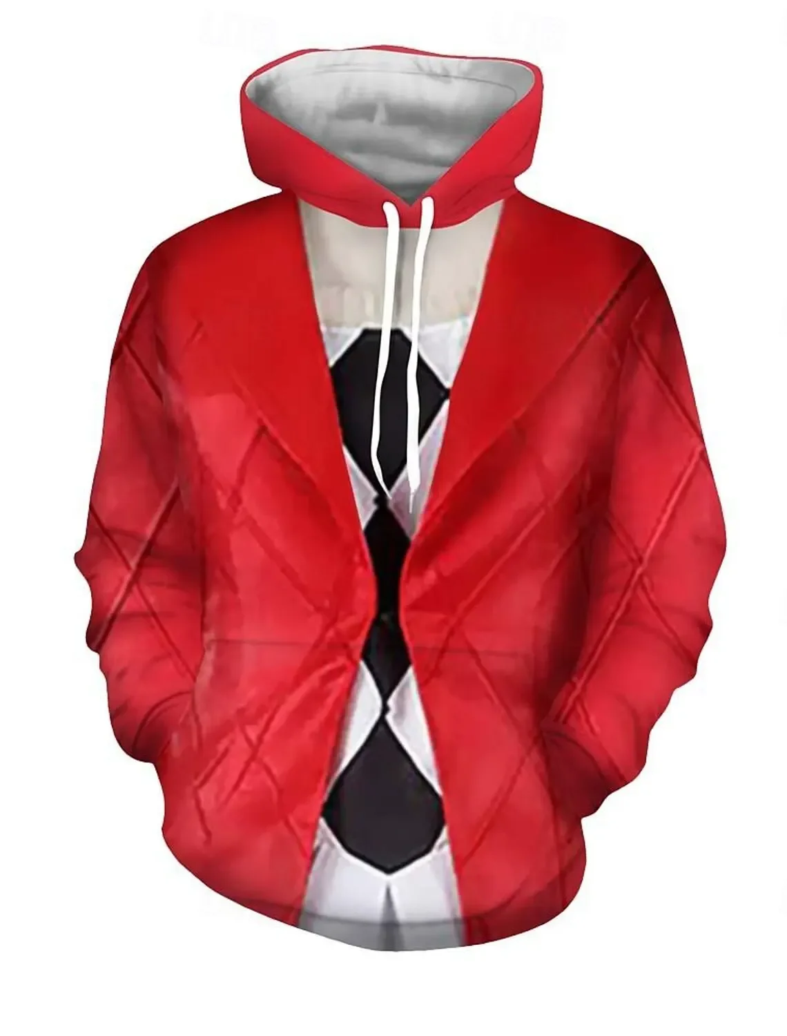 

New Hoodie style Harajuku 3D printed fake suit print hooded sweatshirt men and women fashion casual shirt hooded sweatshirt