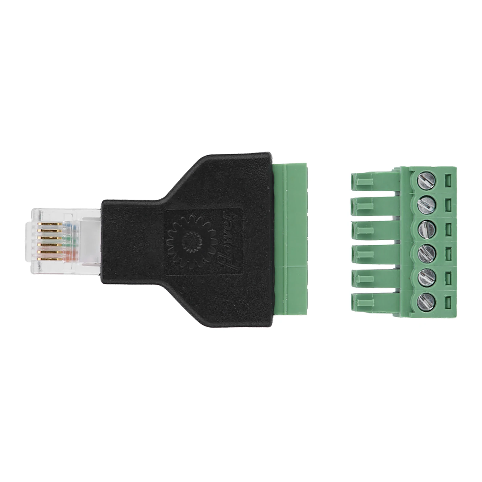 1Pcs Ethernet RJ12 6P6C Male to 6 Pin Screw Terminals Adapter Connector