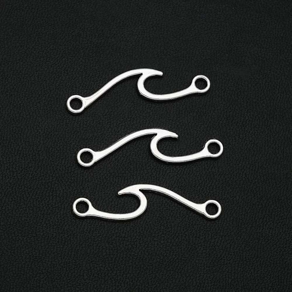 30pcs/lot--9x33mm Ocean Wave Connectors Charms Pendants For Diy Jewelry Making Supplies Accessories Wholesale Bulk Items