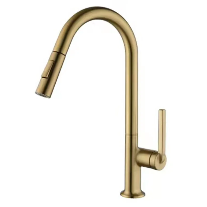 Grey Pull Out Kitchen Sink Faucet Brass 360 Degree Rotation Two Model Stream Sprayer Nozzle Hot Cold Wate Mixer Tap