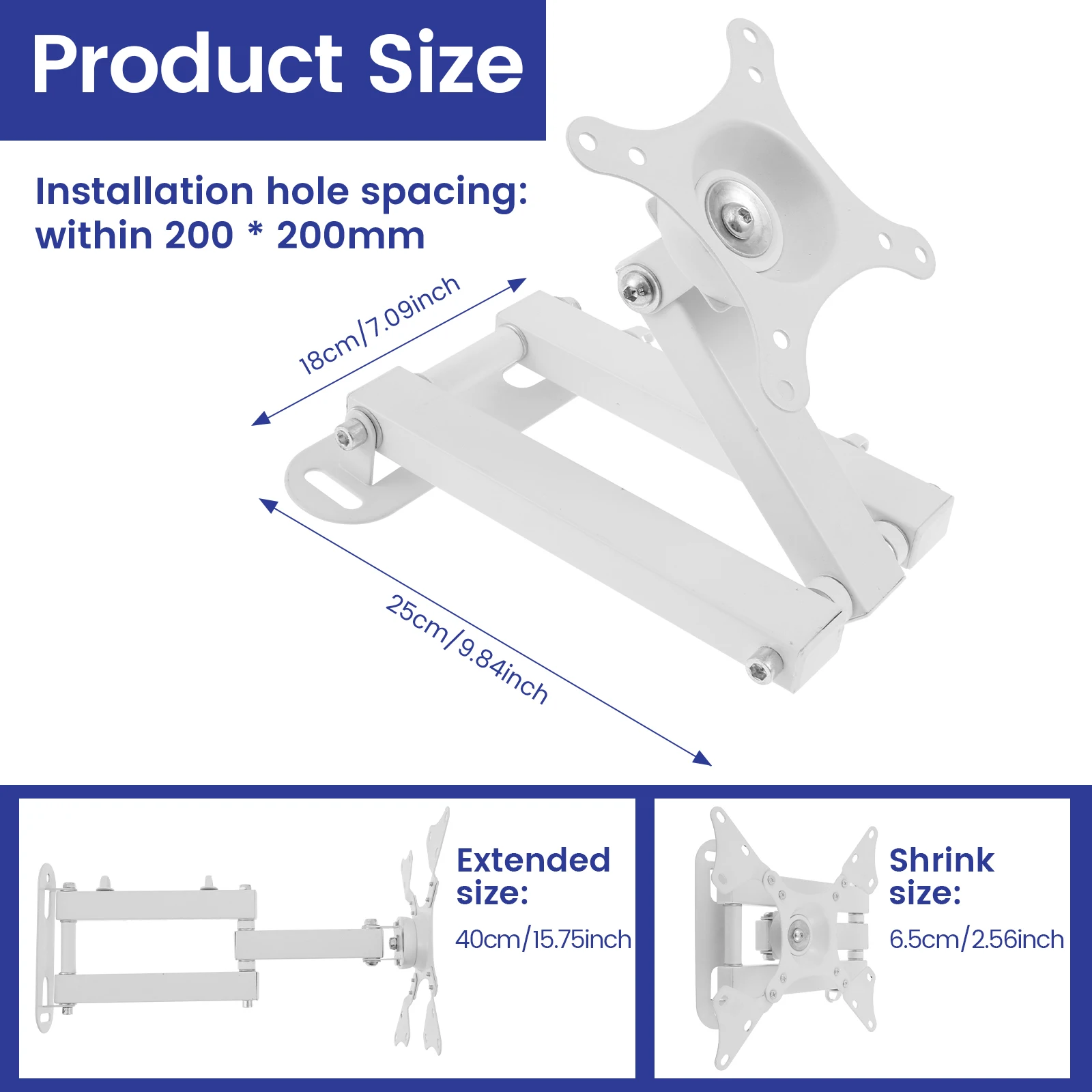 TV Mount Lockable TV Wall Bracket for Most 14 to 32 Inch TVs TV Stand Extension Heavy Duty Arm Mount Bracket For Camper Van RV