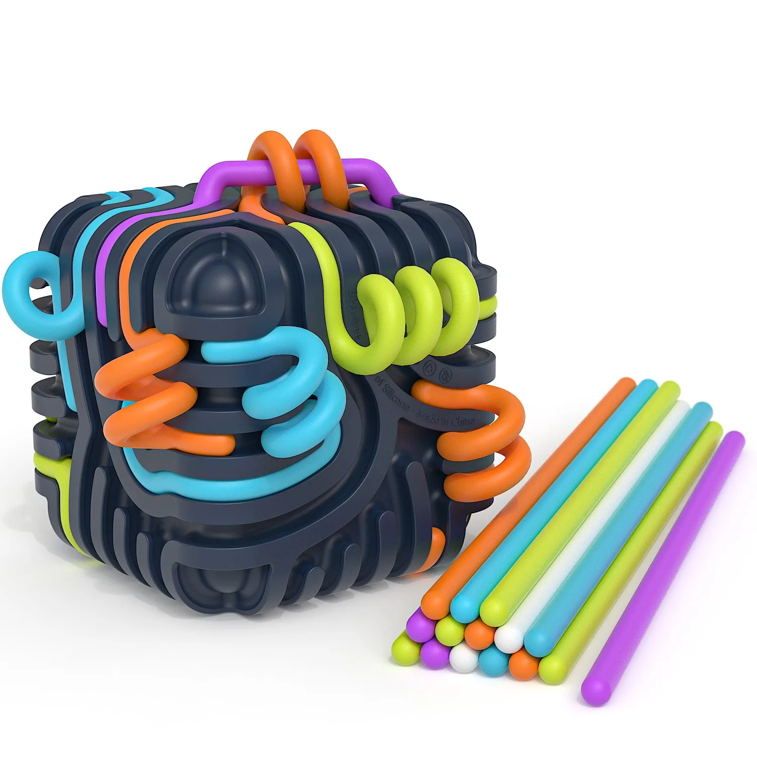 Placa de atividade sensorial 3d, brinquedos sensoriais anti-stress para crianças tdah autismo antiestresse, cubo de silicone portátil