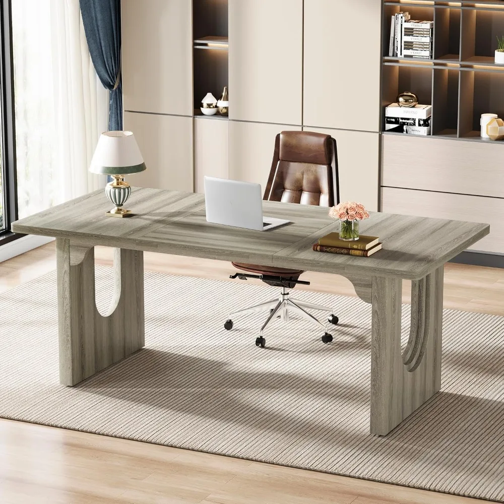 

Modern Executive Desk, 70.9" Large Office Computer Desk, Conference Table Meeting Room Table, Simple Workstation Business Furni