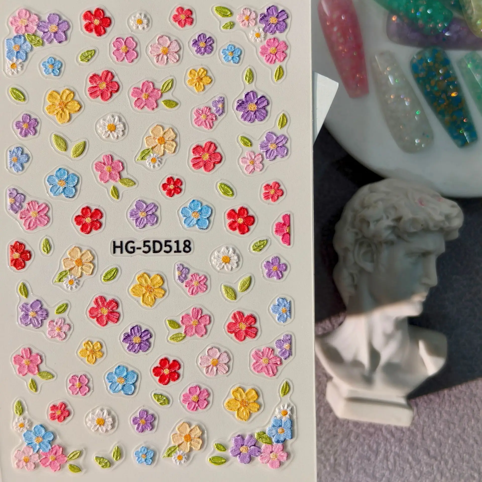 

1pcs Kawaii Shininy Flower Nail Art Stickers Japanese Pink Sakura Self-Adhesive Nail Decorations Decals Accessories