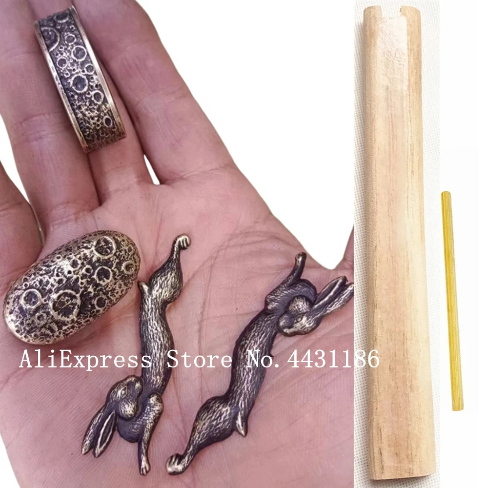 26CM Wood Handle+Brass Menuki+Fuchi+Kashira Set Accessory For Japanese Sword Samurai Katana/Wakizash/Tanto Tsuka Fittings