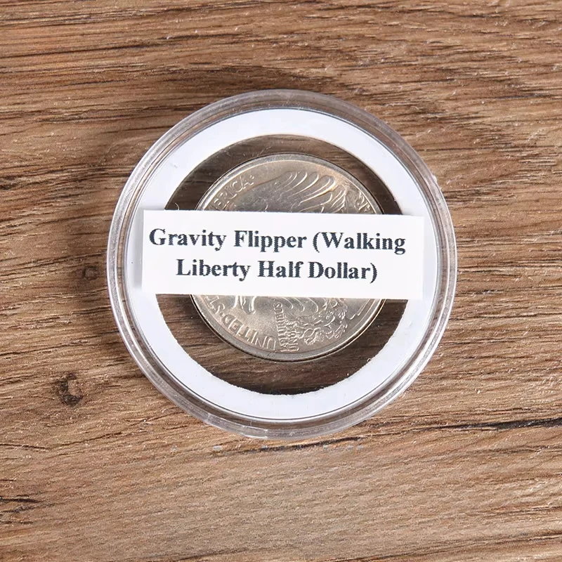 

Монета Gravity Flipper (Ходячая Свобода в полдоллара) Монета Волшебные трюки Специальная магнитная бабочка Деньги Волшебные аксессуары Сцена