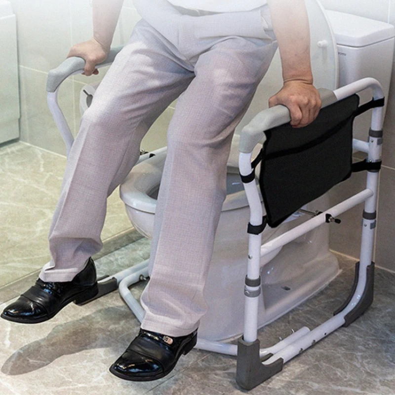 

Складная рама для унитаза с регулировкой высоты, опора для унитаза для пожилых людей, перила для сиденья унитаза с грузой 350 фунтов