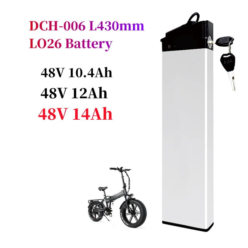 Folding E Bike Battery 48V 10.4Ah 12Ah 14Ah Amp DCH 006 for Samebike LO26 20LVXD30 Folding Electric Bicycle Batteries