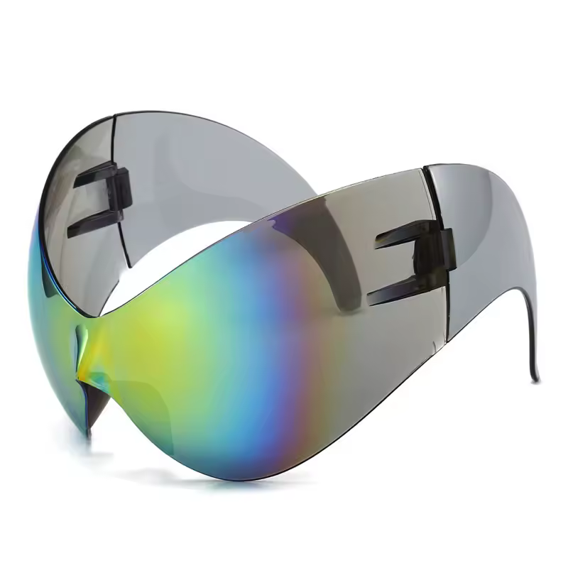 Oversized Shield Sunglasses With Continuous Lens Design