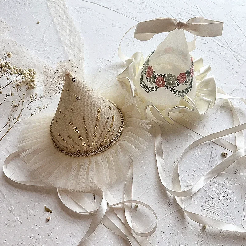 

Embroidery Party Hats Baby Birthday Wedding Party Supplies Cute Birthday Hat Thick Birthday Party Supplies