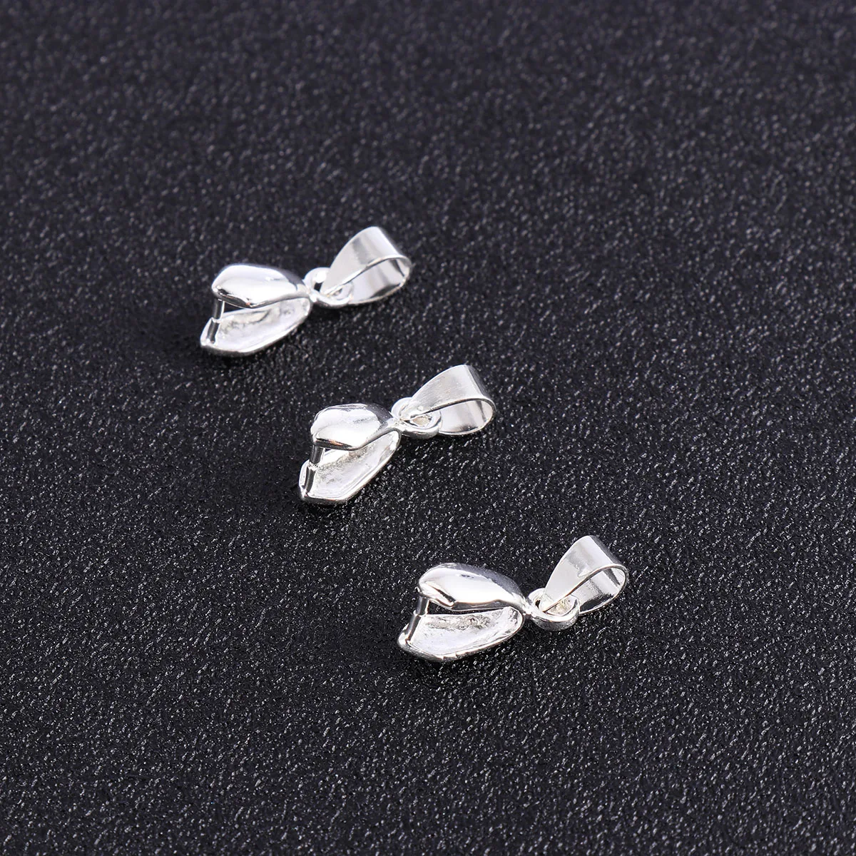 

50 Pcs Necklace Buckle Accessories Charm Connectors Jewelry Making Bail Shortener Clasp Pendant Pinch Silver Crimp Bead