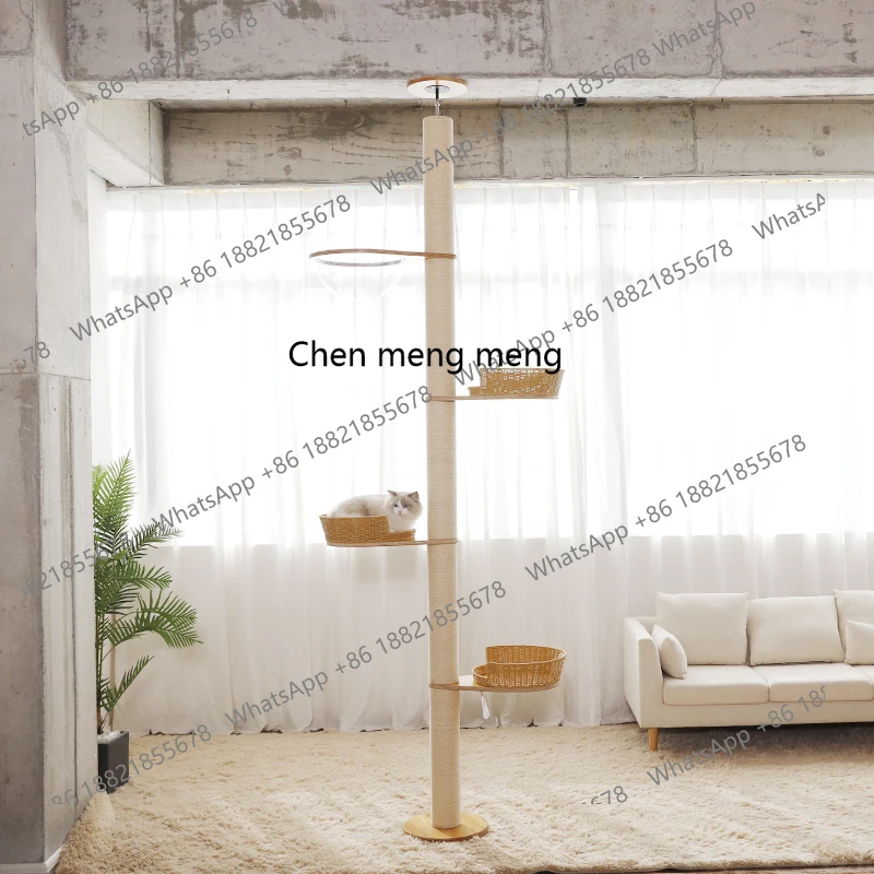 

Башенная стойка из цельного дерева, космическая капсула из ротанга, кошачье гнездо, японская высотная кошачья колонна для лазания, платформа для прыжков