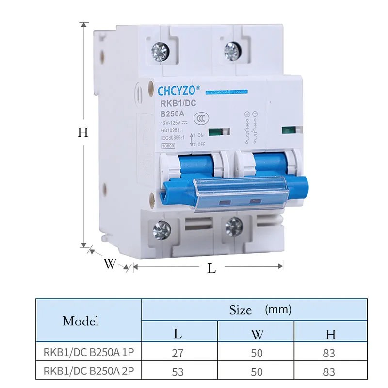 1P/2P DC circuit breaker 12/24/48/60/120V 80A 100A 125A 150A 200A 250A solar RV yacht battery short circuit protection switch