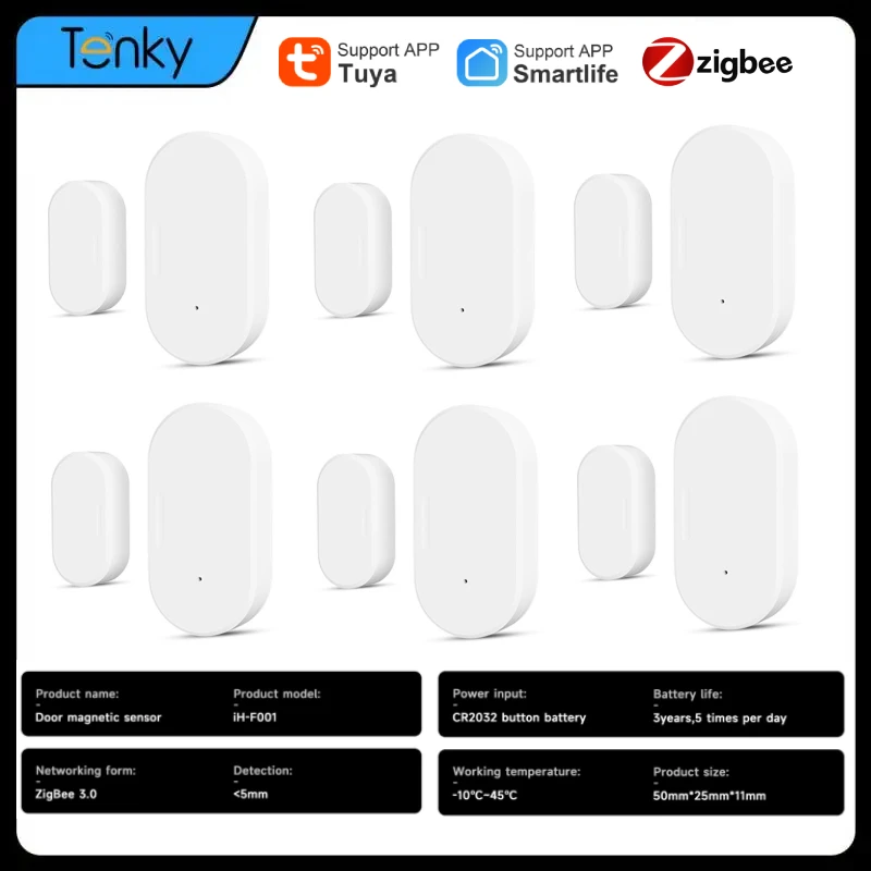 Tuya Zigbee Deur Sensor Venster Sensor App Alarm Smart Home Security Protection Smart Life Control Werk Met Alexa Google Home