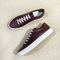 DONNAIN 2023 New Women's Classic Luxury Genuine Leather Handmade Casual Shoes Lace Up Flat Shoes Sneakers Men&Women