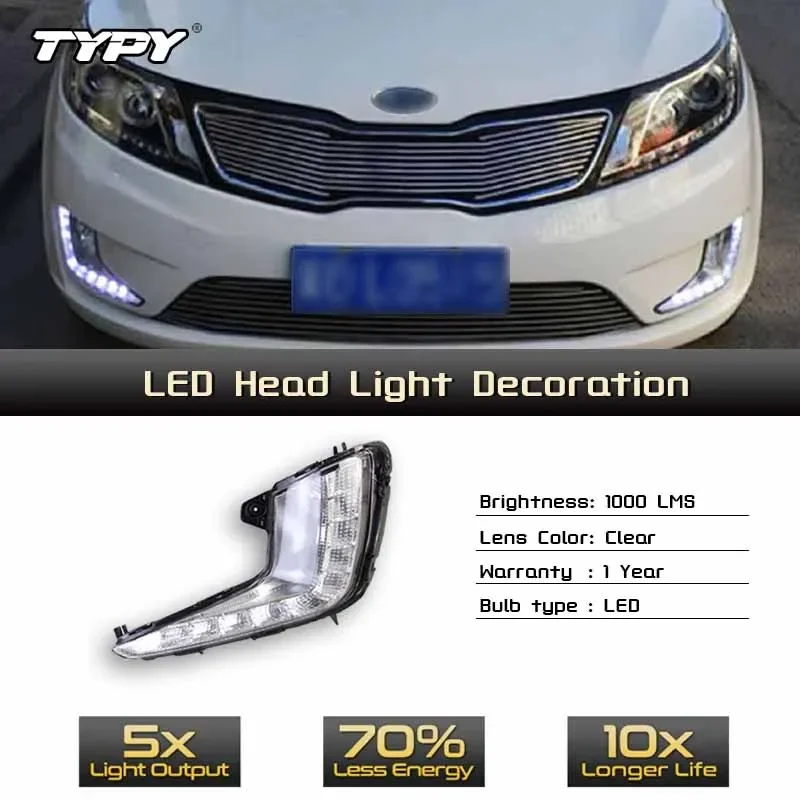 

TYPY Car LED Fog Lamp For KIA RIO K2 2011-2014 Car LED Daytime Running Light Dynamic Turn Signal Auto Accessories