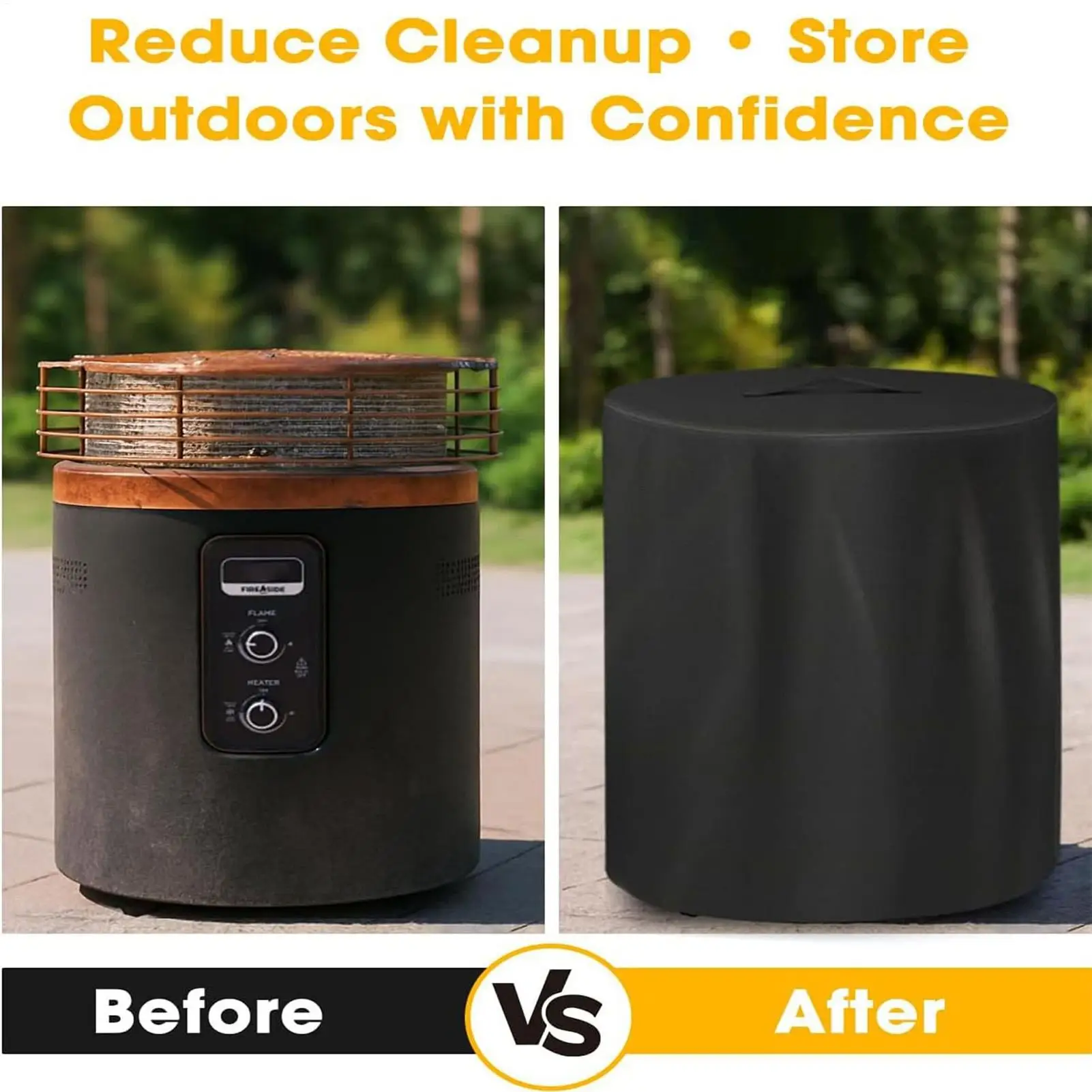 Cover For Outdoor Heater Waterproof Windproof Round Patio Fire Pit Covers For Yards Porches Gardens Lawn Party Indoor
