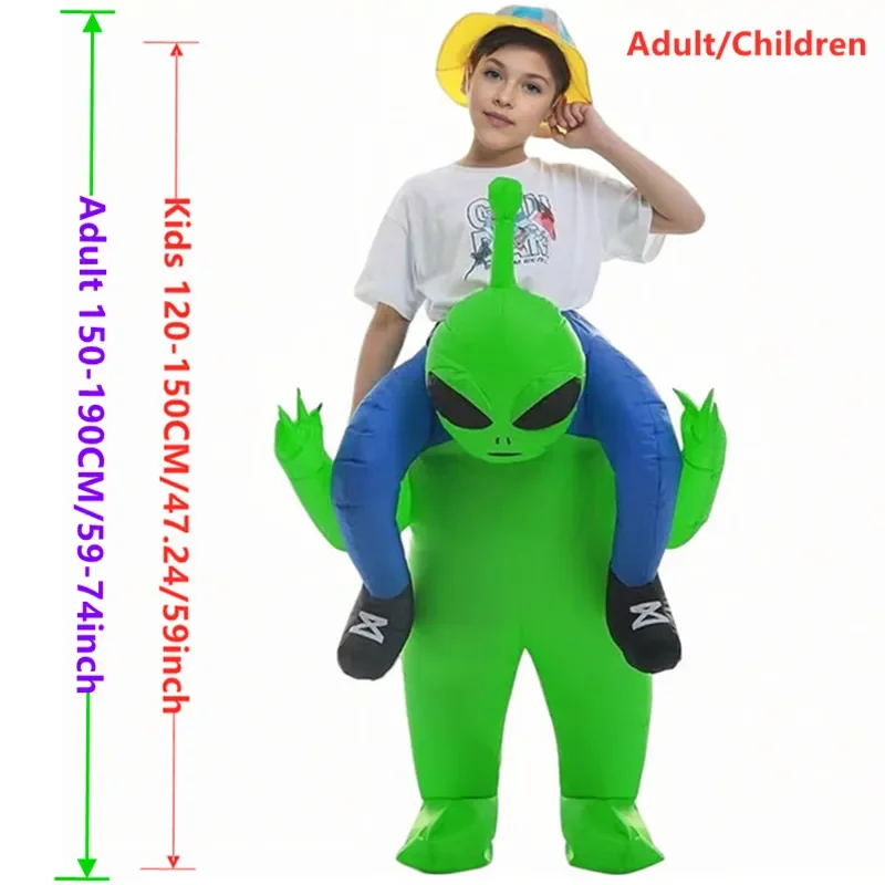 Disfraz Inflable Divertido de Extraterrestre para Adultos y Niños, Traje de Dinosaurio para Niños, Perfecto para Fiestas de Halloween, Navidad y Actuaciones