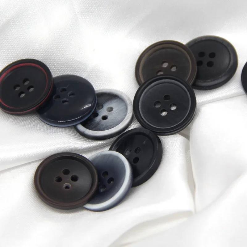 HENGC 15mm 20mm Men Suit Coat Resin Black Buttons For Clothes Fashion Uniform Blazer Pants Jeans Decorations Handmade DIY Crafts