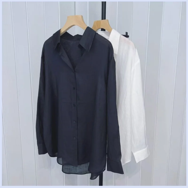 Chemise de protection solaire légère en ramie haut de gamme pour femmes, confortable, respirante, style décontracté, printemps-été, 26 ans