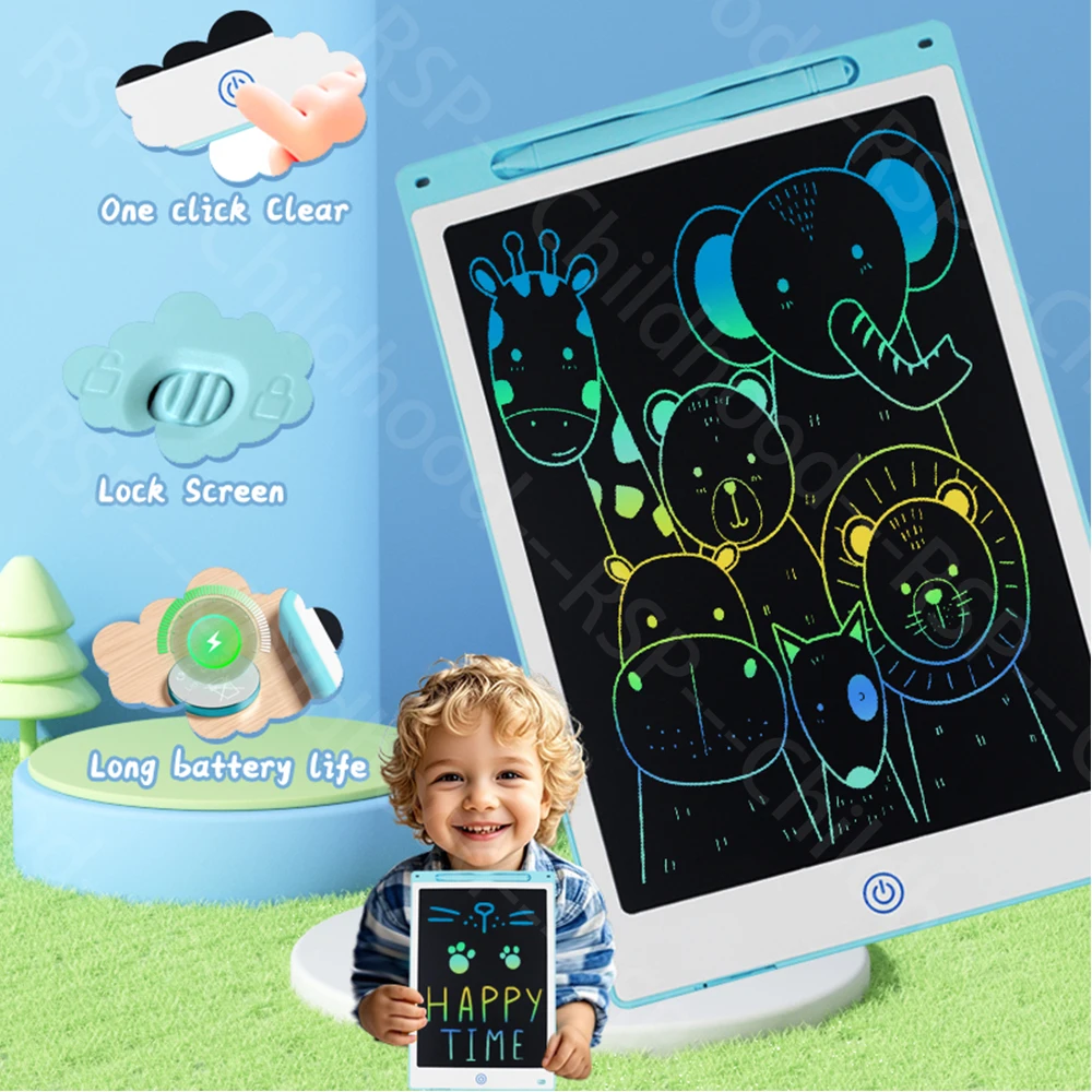 แท็บเล็ตวาดรูป LCD ขนาด 8.5 นิ้ว / 10 นิ้ว / 12 นิ้ว สำหรับเด็ก ของเล่นเสริมพัฒนาการแบบมอนเตสซอรี่ กระดานวาดภาพวิเศษ ของขวัญวันเกิด/คริสต์มาส