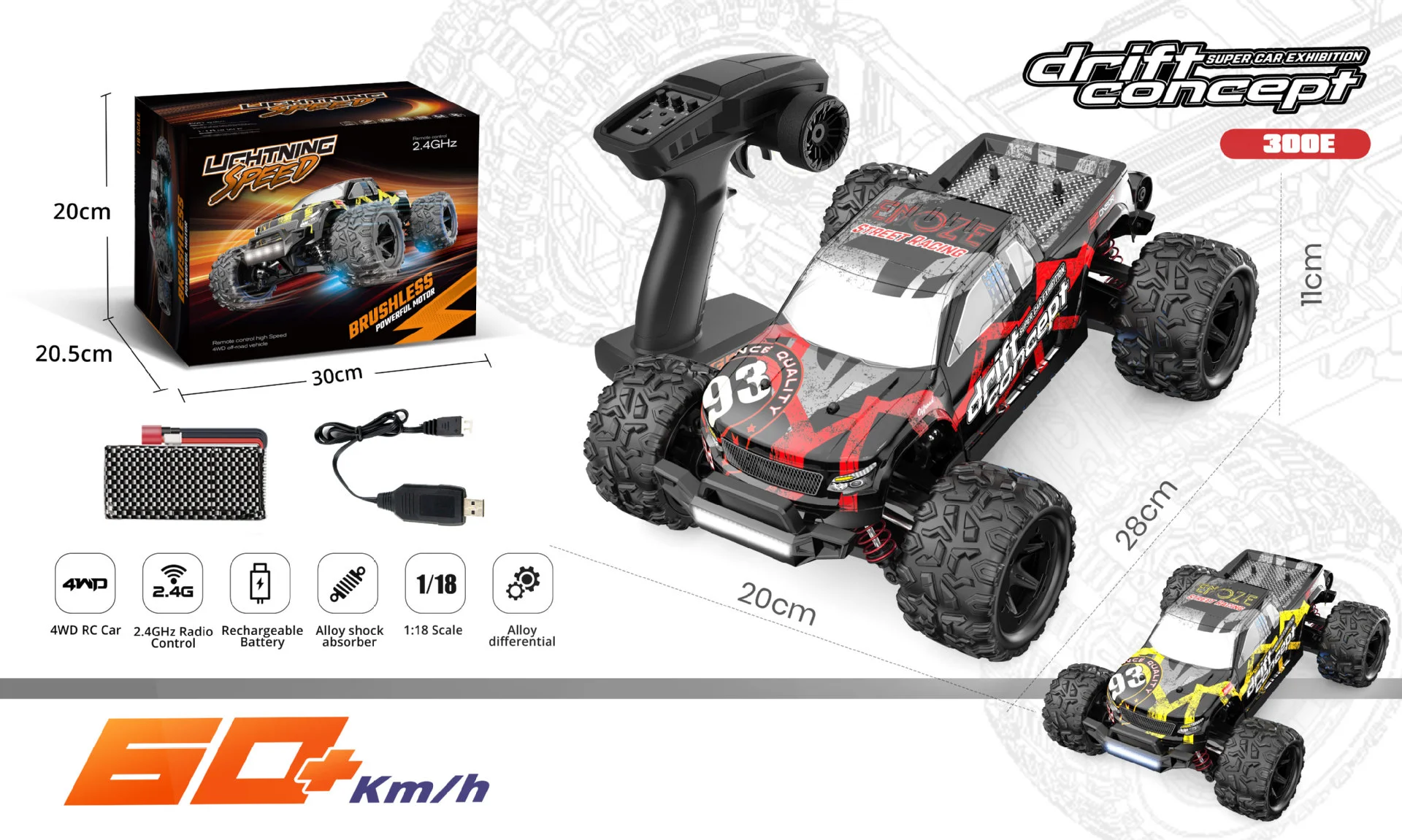 1:18 RC سيارة 2.4G Rc عربات التي تجرها الدواب على الطرق الوعرة سيارة سباق المهنية 4WD الكهربائية عالية السرعة التحكم عن بعد الانجراف سيارات لعب 2025