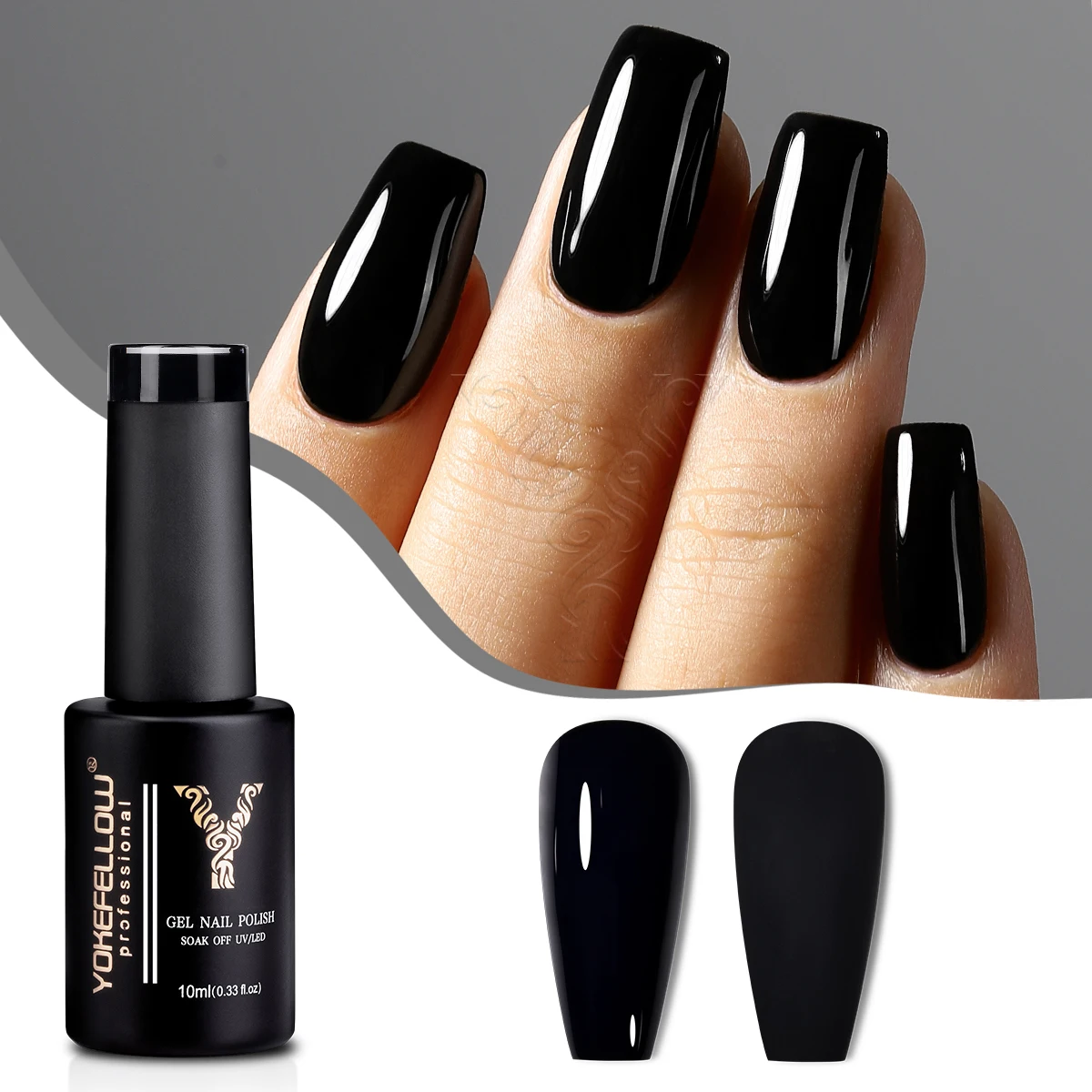 Yokefellow gel unha polonês 10ml cor preta embeber fora uv led unha gel polonês arte inicial manicure salão de beleza diy em casa