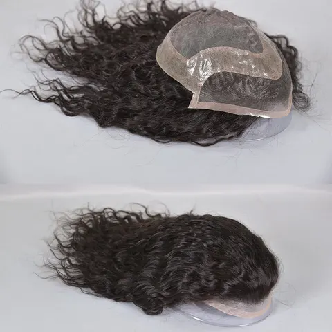 Мужской парик ESEEWIGS моноленточный из натуральных европейских волос 12 дюймов черный 8x10