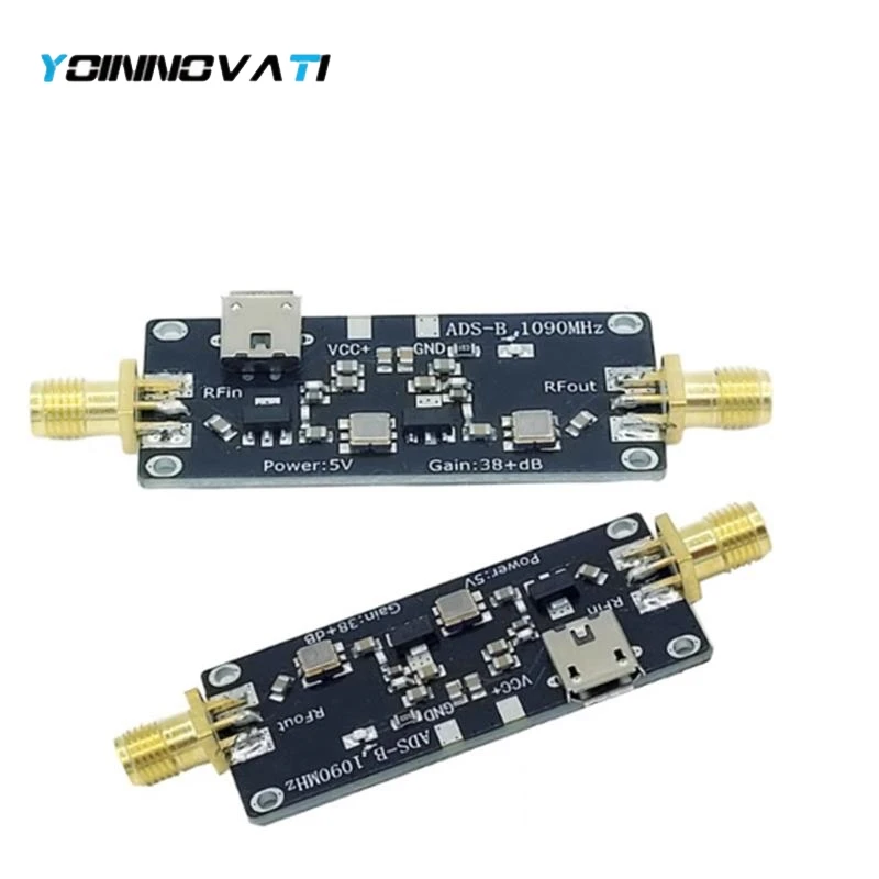1PCS 1090MHz bandpass SDR ADS-B antenna amplifier LNA ADS-B gain amplifier
