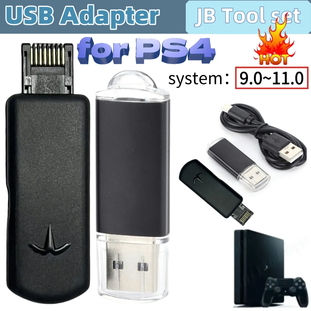 One-Key JB Tool Mod Kit USB Dongle JB Tool with Ethernet Type-C Cable Kit Modification Kit for Sony PS4 FW 9.0 11.0 System