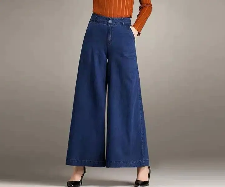 

Vintage Jean 2023 Spring High Waist Baggy Denim Wide leg Pants for Women Plus Size Slim Loose Straight Button Jeans Leg Pants