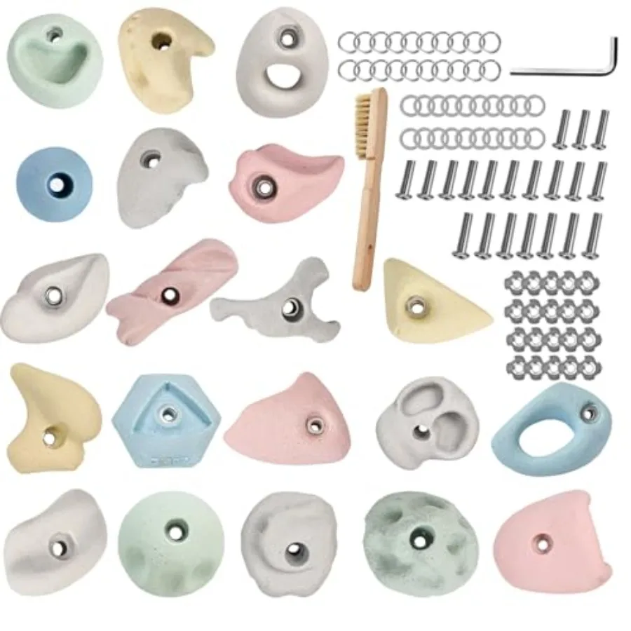 

Премиальные зацепы для скалолазания для взрослых с полным комплектом крепежа T-Nut для домашних и уличных скалолазных стен, деревянных стен, черные зацепы