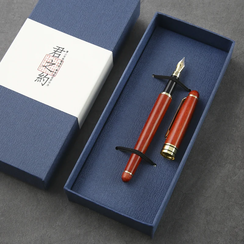 

Ebony Writing Wood Fountain Pens Iridium Gold F 0.5mm Nib High Quality Ballpoint Pen School Cute Stationery Calligraphy Pens