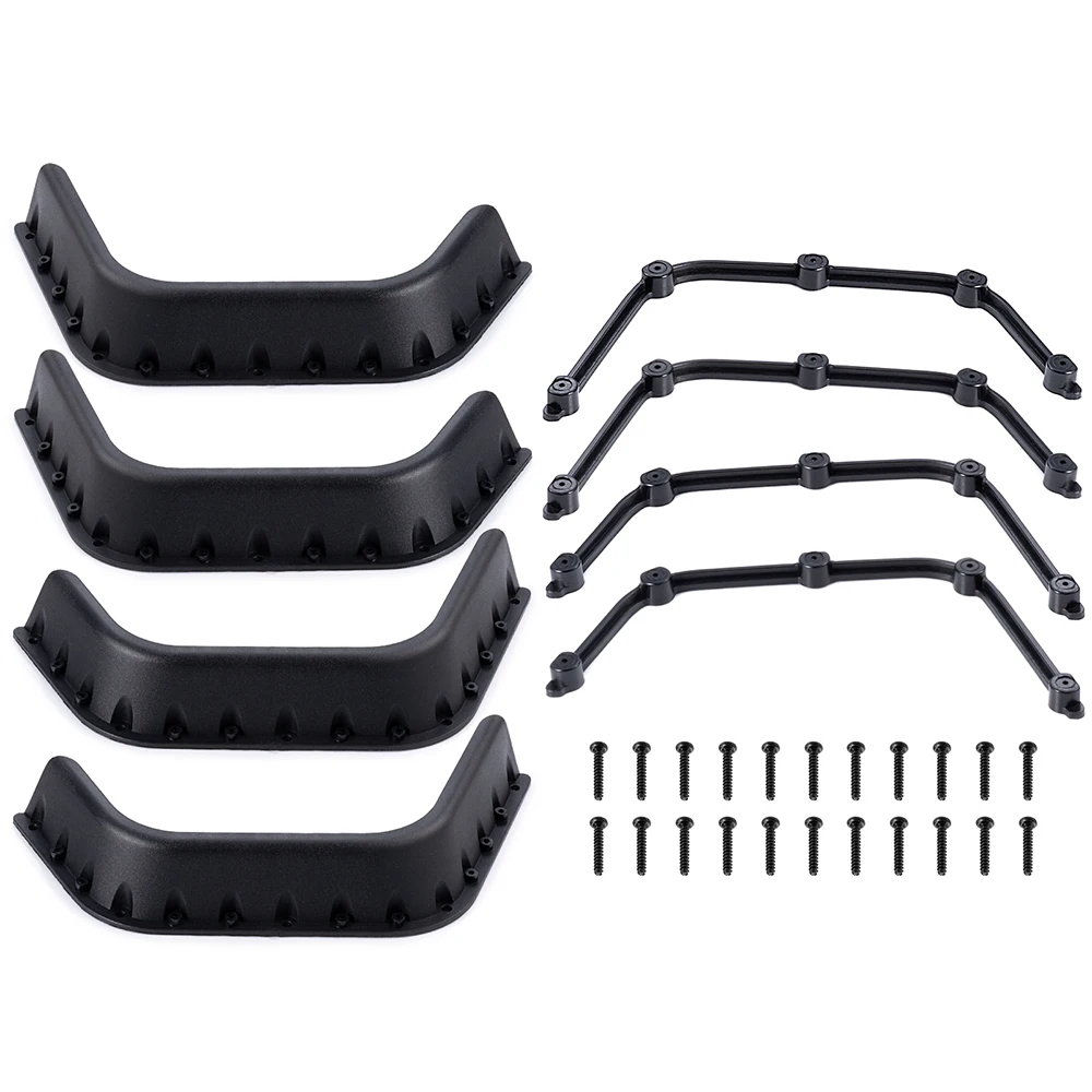 AXSPEED Black Mud Fenders Flares for 1/10 RC Crawler Car D90 D110 RC-4WD Body Shell Accessories