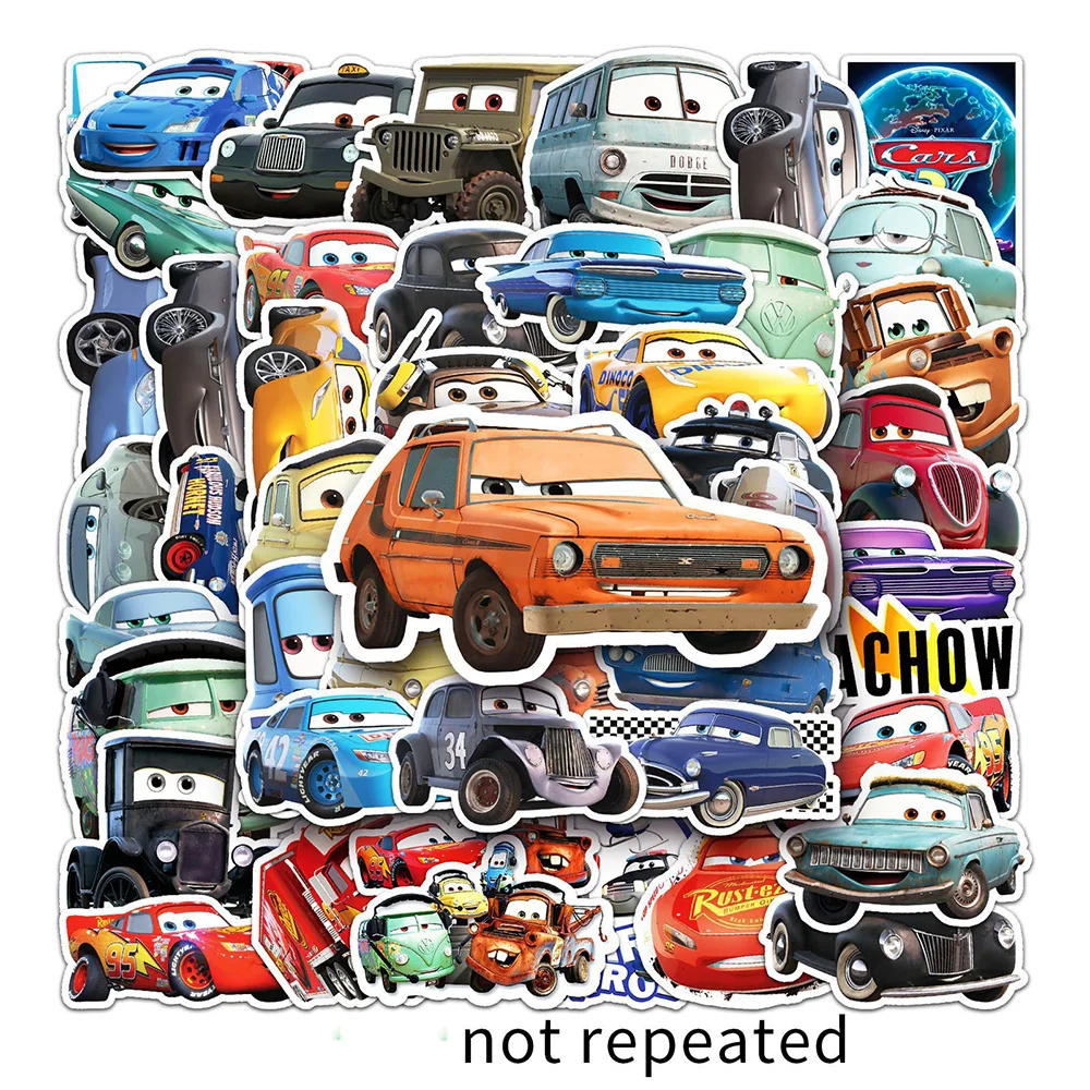 10/30/50PCS Disney Cute Cartoon Cars Lightning McQueen Sticker DIY Phone Laptop Luggage Skateboard Graffiti Decals Fun for Kid