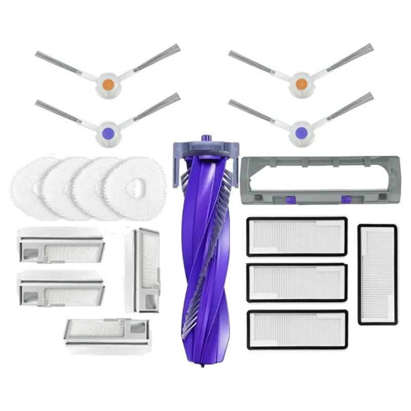 AT51-18PCS For Narwal Freo X Ultra /J4 Lite Robot Vacuum Cleaner Main Side Brush Cover Hepa Filter Mop Replacement Parts