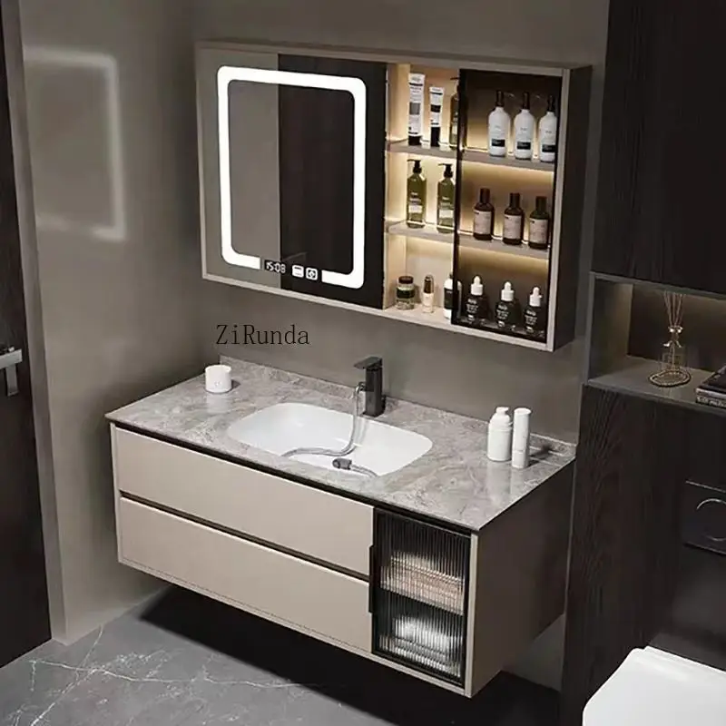 Wall Mounted Bathroom Cabinet Vanity Cabinet with Light Emitting Diode Mirror Bathroom Cabinet