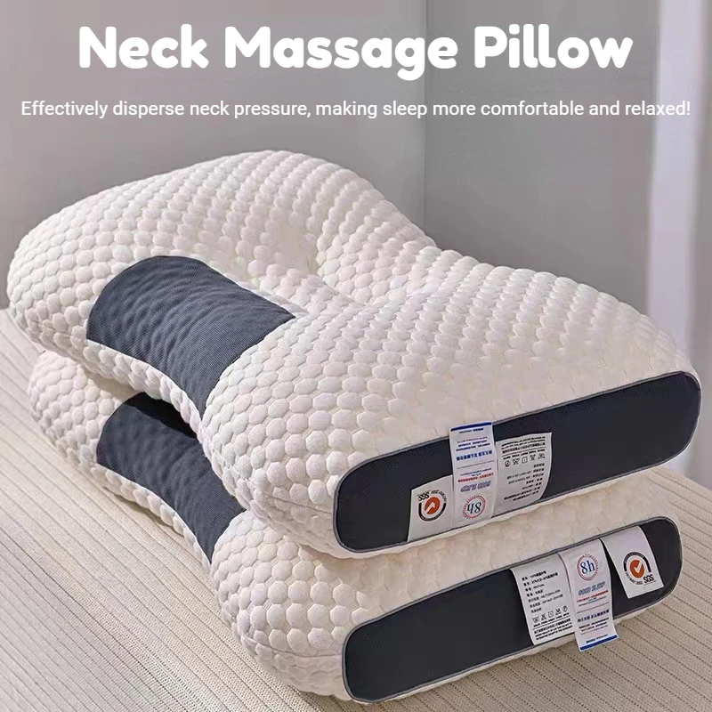 Neck Massage Pillow SPA Massage Antibacterial Anti-Mite Pillow Chiropractic Traction Device For Pain Relief Body Neck Massager