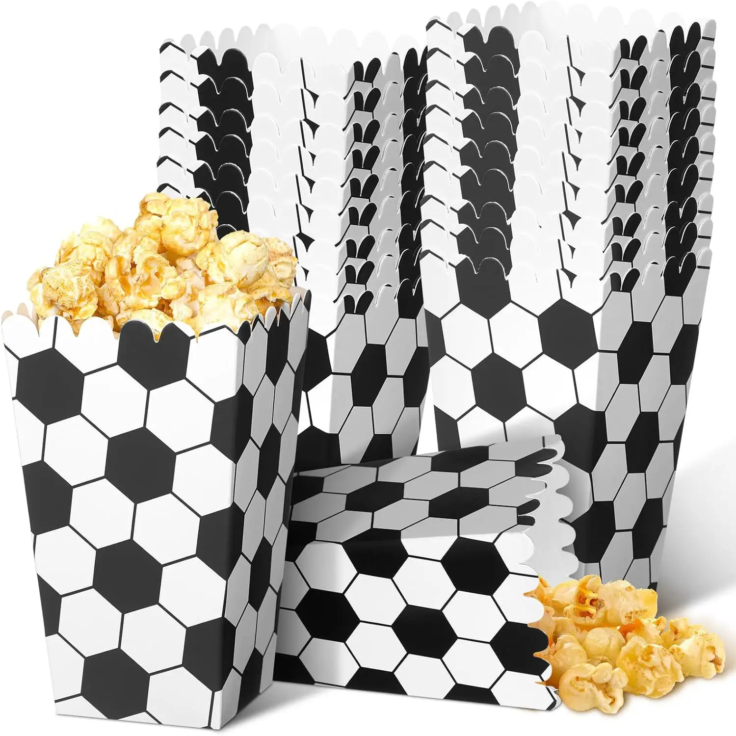 Football Popcorn Box Soccer Sport Chips Box Cookie Box Candy Box Snacks Food Tub Baby Shower for Kid Boy Birthday Party Supplies