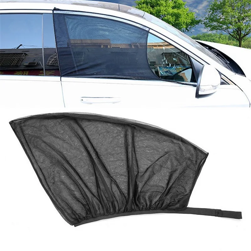 2/4 Pack Summer UV Protection Car Front Rear Side Window Sun Shade Anti-mosquito Car Sunshade Net Mesh Curtain For Sedan SUV MPV